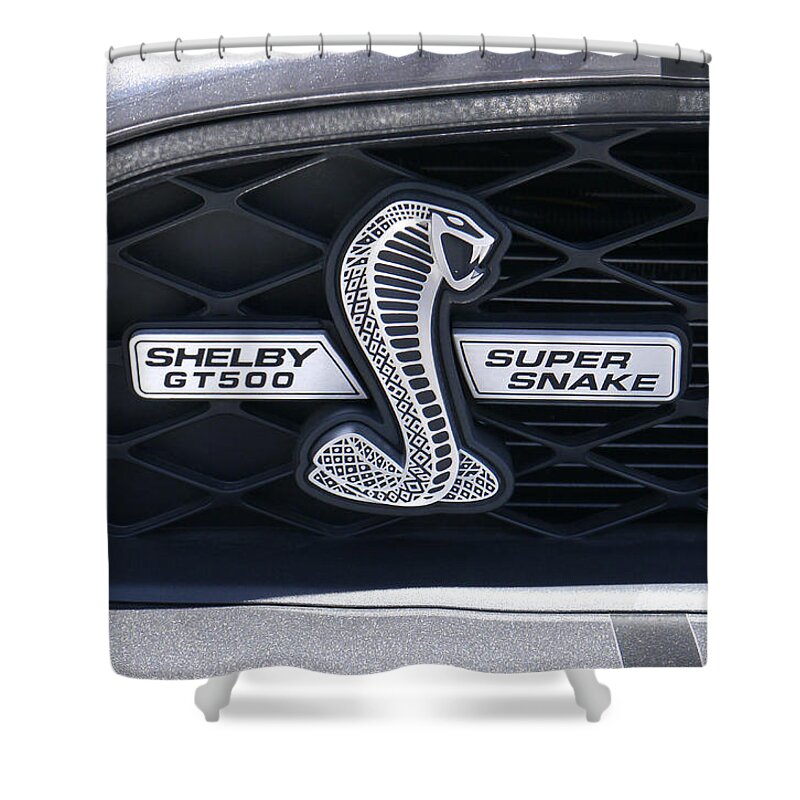 Transportation Shower Curtain featuring the photograph SHELBY GT 500 Super Snake by Mike McGlothlen