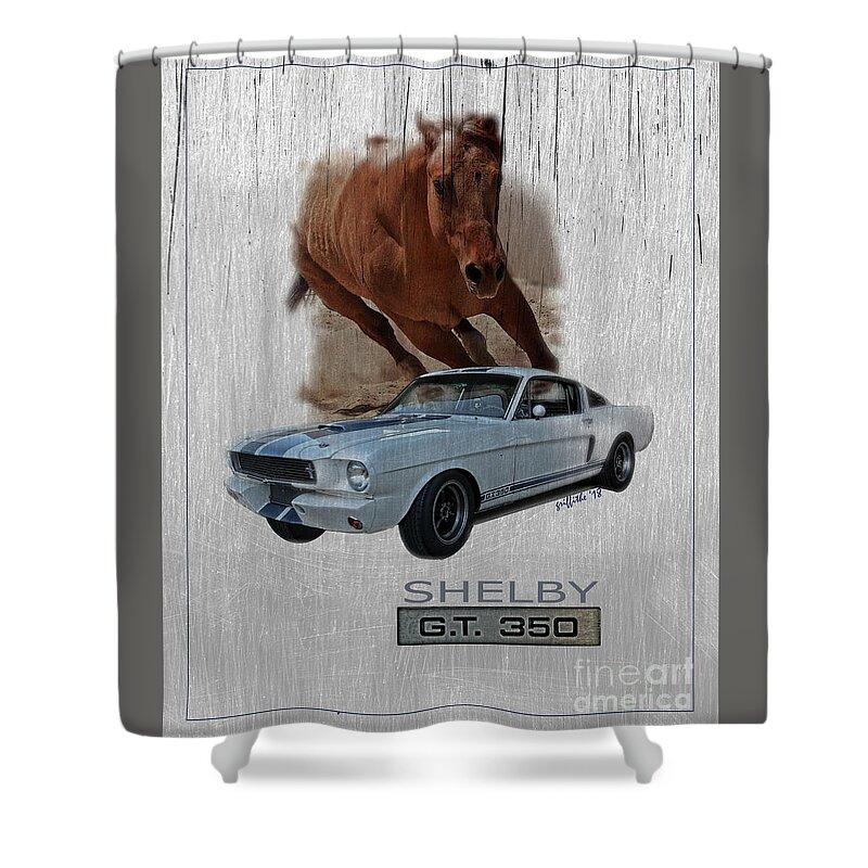 Shelby Shower Curtain featuring the photograph Shelby GT350 by Tom Griffithe