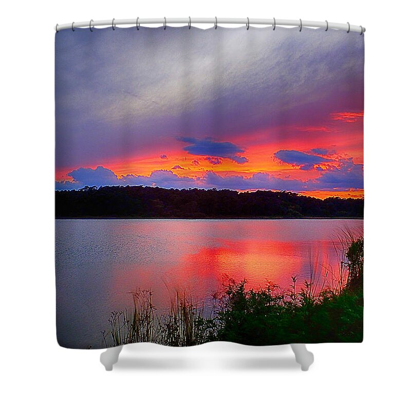 Sunset Shower Curtain featuring the photograph Shelf Cloud at Sunset by Bill Barber