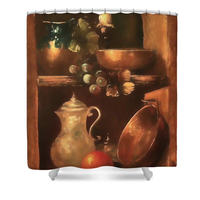 Still Life Shower Curtain featuring the photograph Shelf Life 2 by Donna Kennedy