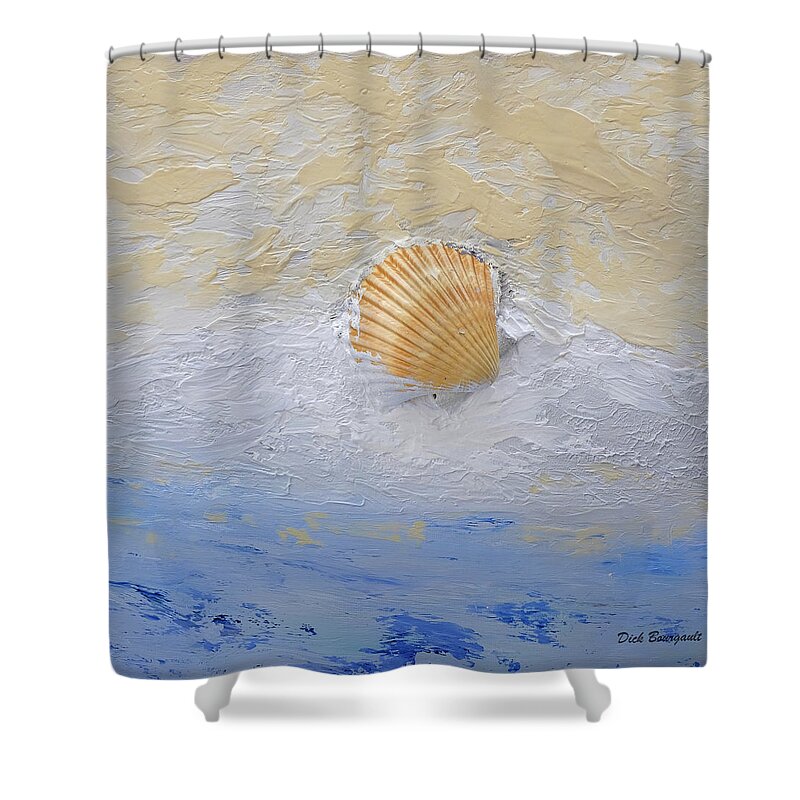 Seashell Shower Curtain featuring the painting Shell by Dick Bourgault