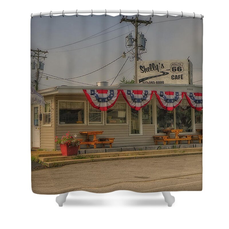 Missouri Shower Curtain featuring the photograph Shellys Route 66 Cafe Cuba MO DSC05554 by Greg Kluempers