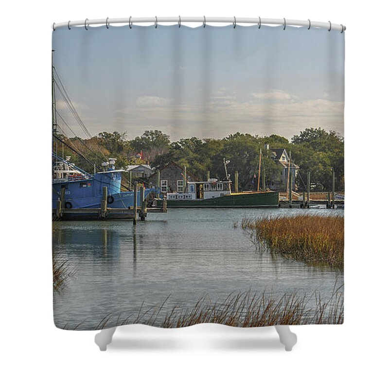 Shem Creek Shower Curtain featuring the photograph Shem Creek Island Crawl by Dale Powell