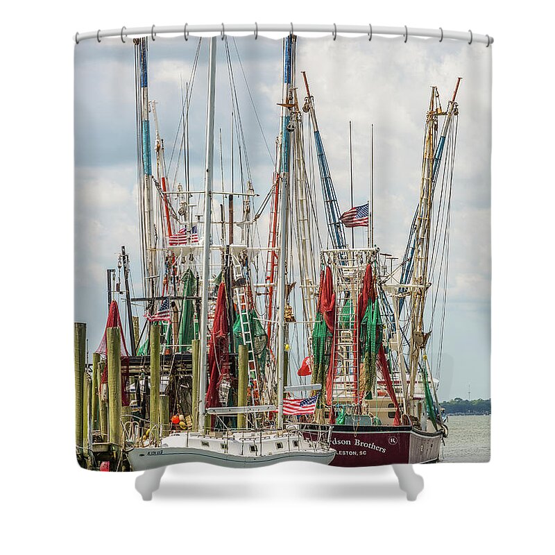 Shem Creek Shower Curtain featuring the photograph Shem Creek Sunday by Donnie Whitaker