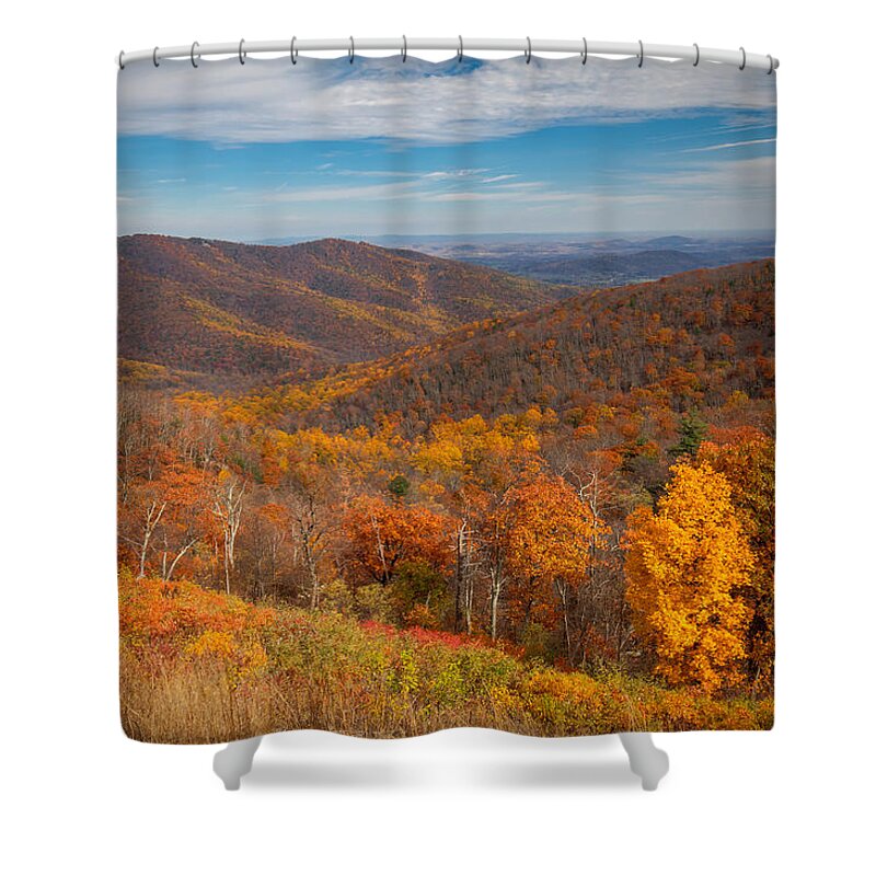 Shenandoah Shower Curtain featuring the photograph Shenandoah Skyline by Ross Henton