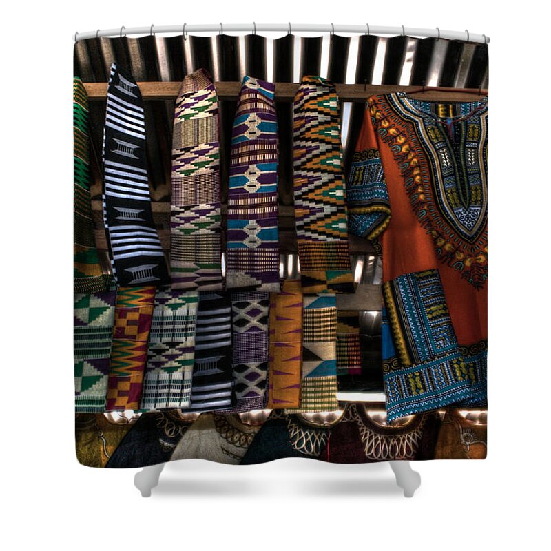 Shirts Shower Curtain featuring the photograph Shirts in a Belt Line by Wayne King