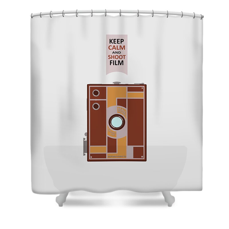 Camera Shower Curtain featuring the digital art Shoot Film by Mal Bray