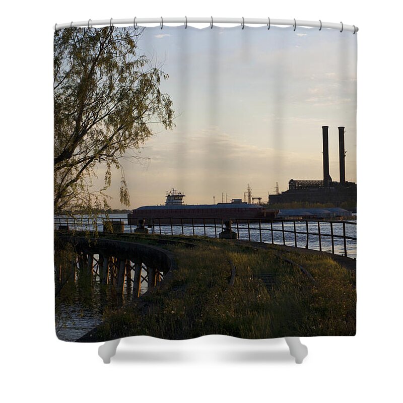 Stacks Shower Curtain featuring the photograph Shootin' Stacks by Marc Villere