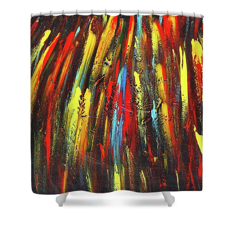 Fusionart Shower Curtain featuring the painting Shooting Stars by Ralph White