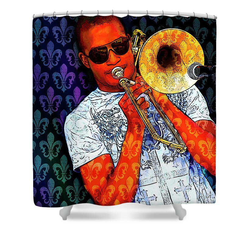 Trombone Shorty Shower Curtain featuring the photograph Shorty by Tammy Wetzel