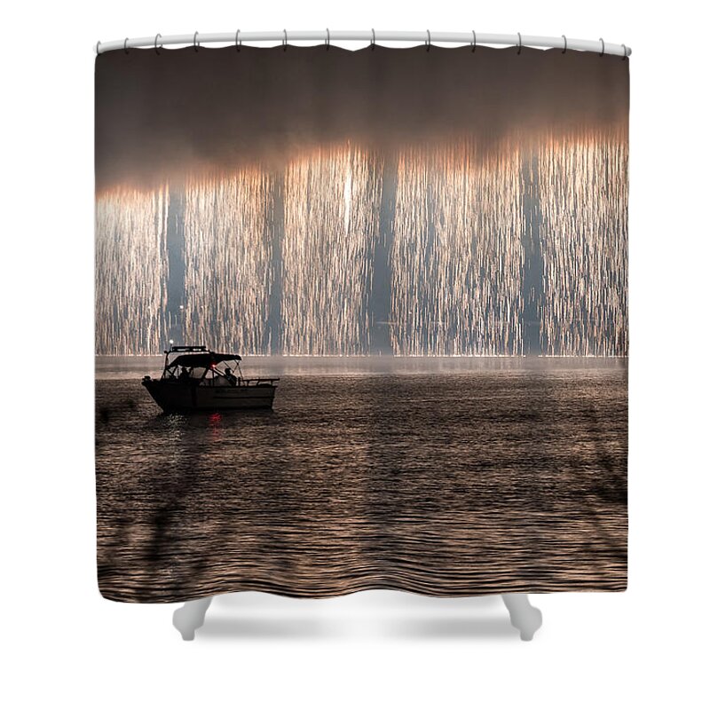 Fireworks Shower Curtain featuring the photograph Shower of Fireworks by Holden The Moment