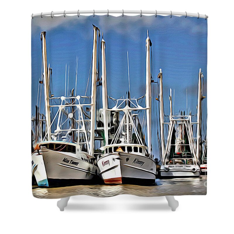 Shrimpers Shower Curtain featuring the photograph Shrimper by Carey Chen