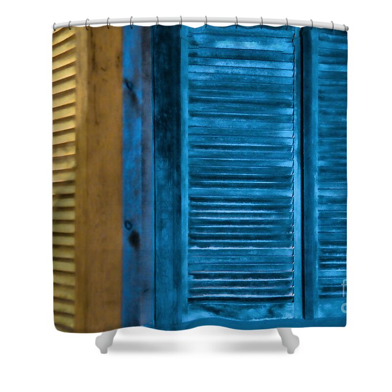 Shutters Shower Curtain featuring the photograph Shutters at Night by David Arment