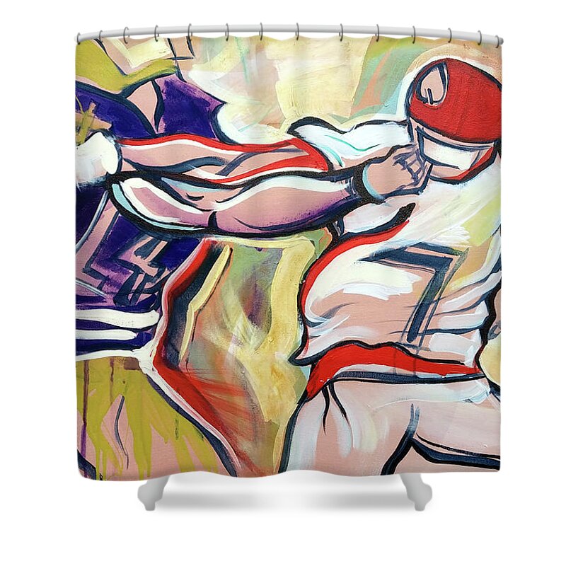  Shower Curtain featuring the painting Side Arm Uga by John Gholson