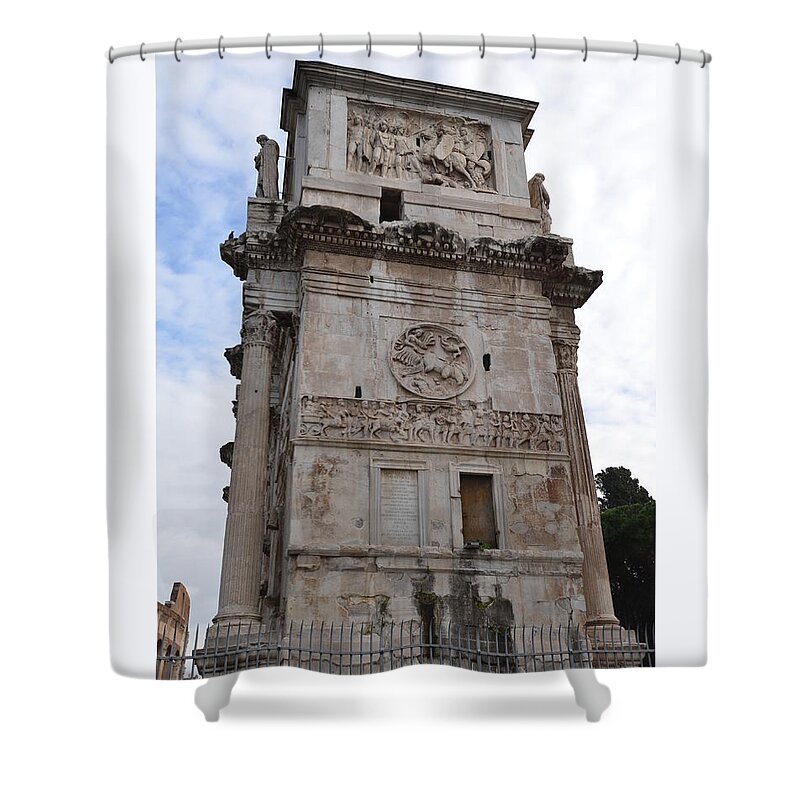 Arch Of Constantine Shower Curtain featuring the photograph Side View of the Arch of Constantine by Tammy Mutka