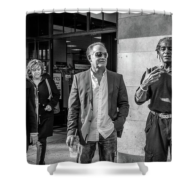 Philly Street Photography Shower Curtain featuring the photograph Sidewalk Circulation by David Sutton
