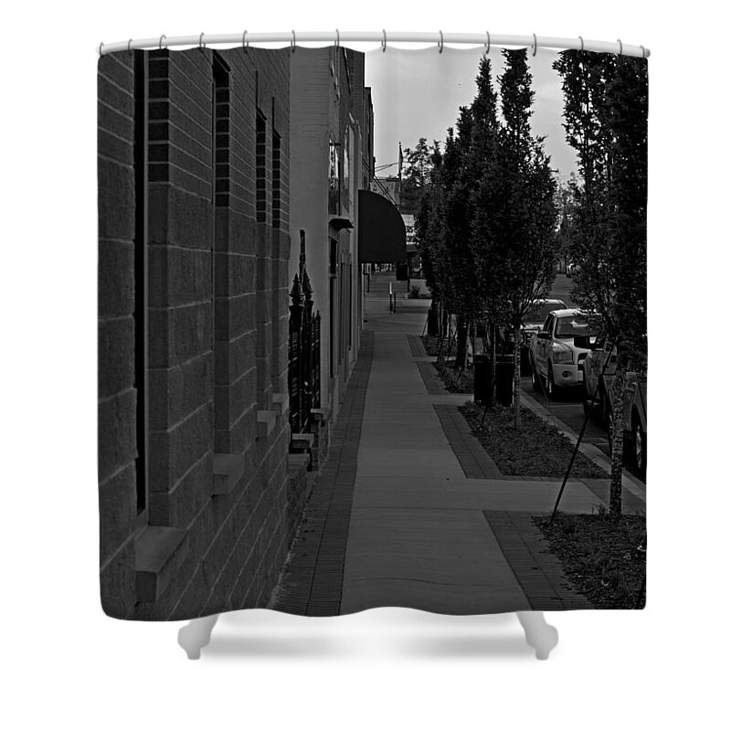 Milan Shower Curtain featuring the photograph Sidewalk by David Zarecor