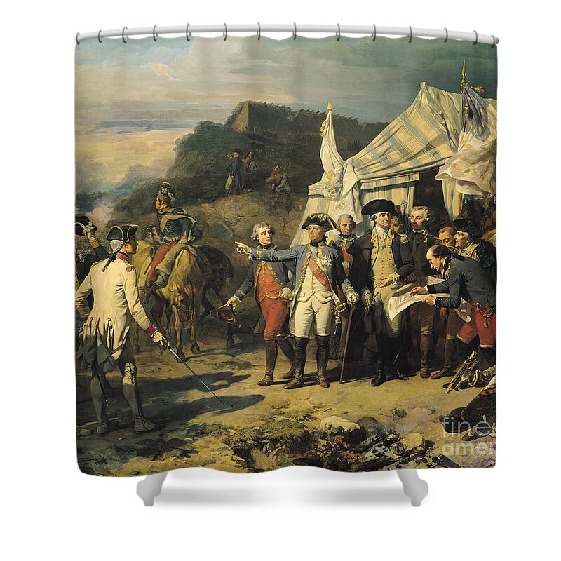 Siege Shower Curtain featuring the painting Siege of Yorktown by Louis Charles Auguste Couder