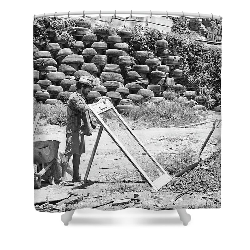Brick Shower Curtain featuring the photograph Sifting the Sand by Hugh Smith