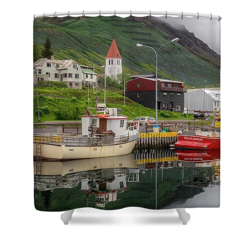 Iceland Shower Curtain featuring the photograph Siglufjorour, Iceland by Tom Singleton