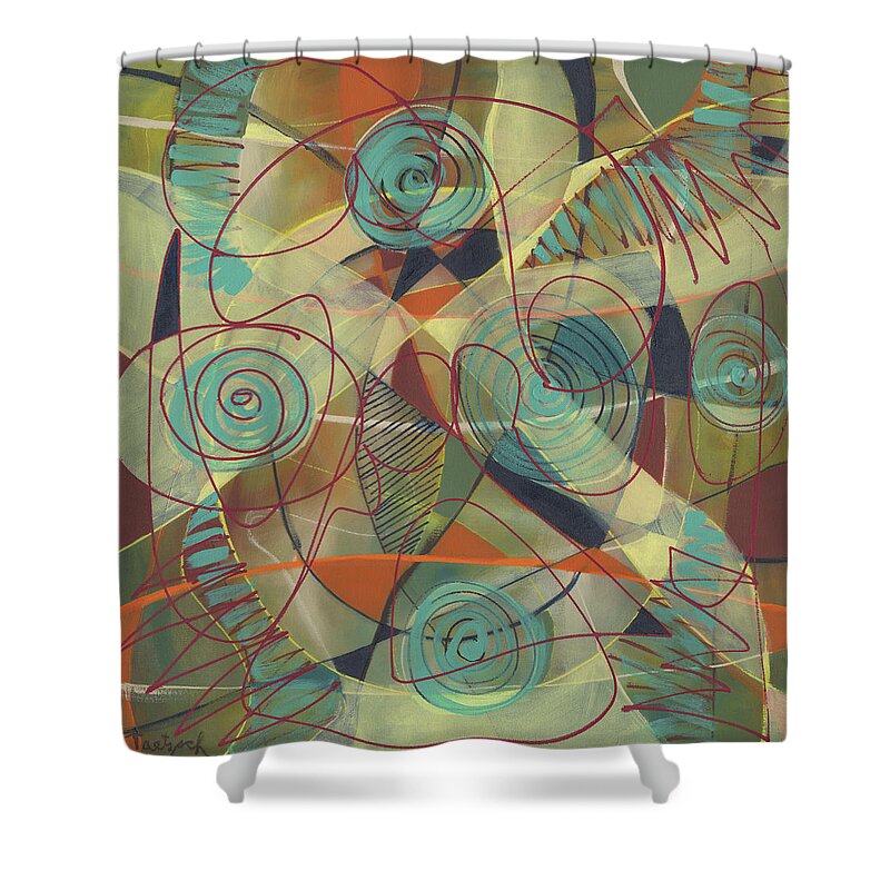 Signs Shower Curtain featuring the painting Signs And Signals by Lynne Taetzsch