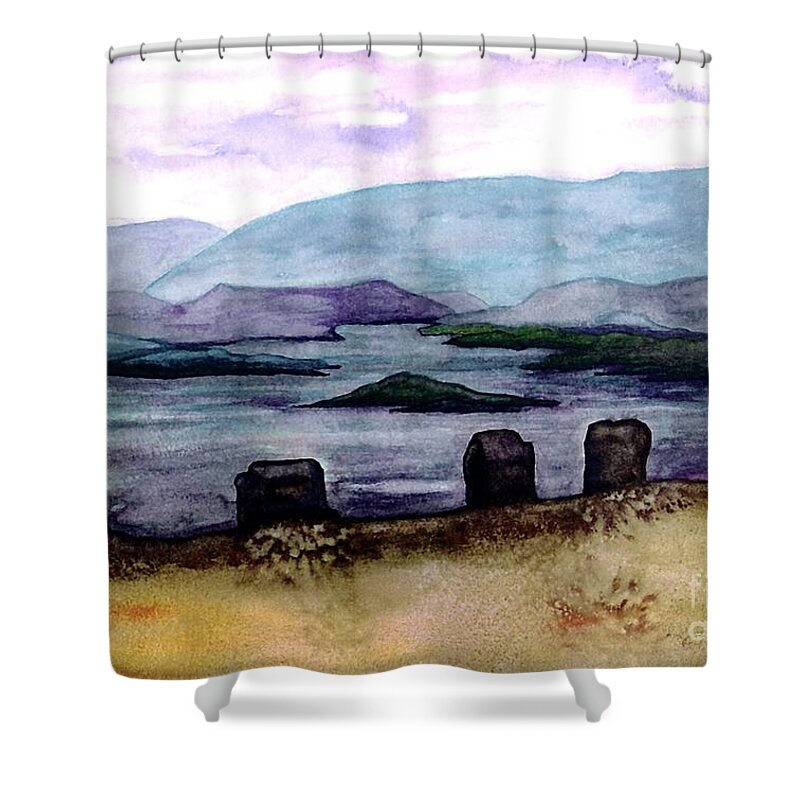 Original Painting Shower Curtain featuring the painting Silent Sentinels by Patricia Griffin Brett