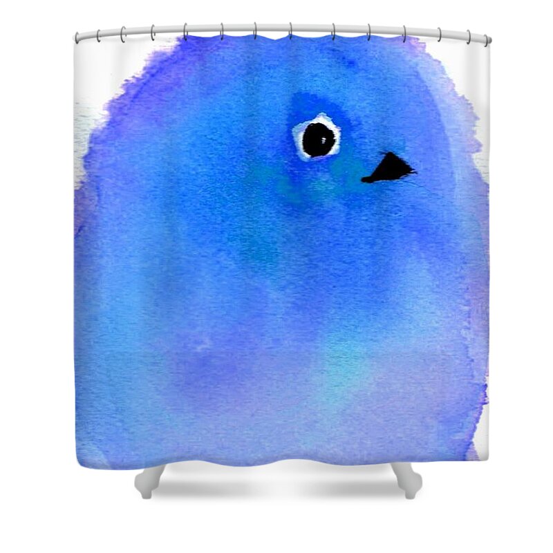 Watercolor Shower Curtain featuring the painting Silly Bird #5 by Anne Duke