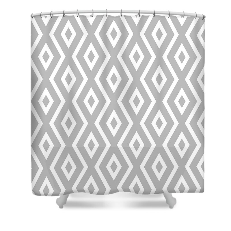 Silver Shower Curtain featuring the mixed media Silver Pattern by Christina Rollo