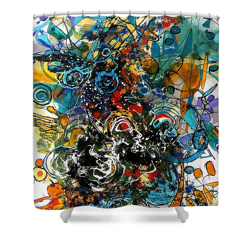 Abstract Shower Curtain featuring the photograph Simfonia primaverii by Elena Bissinger