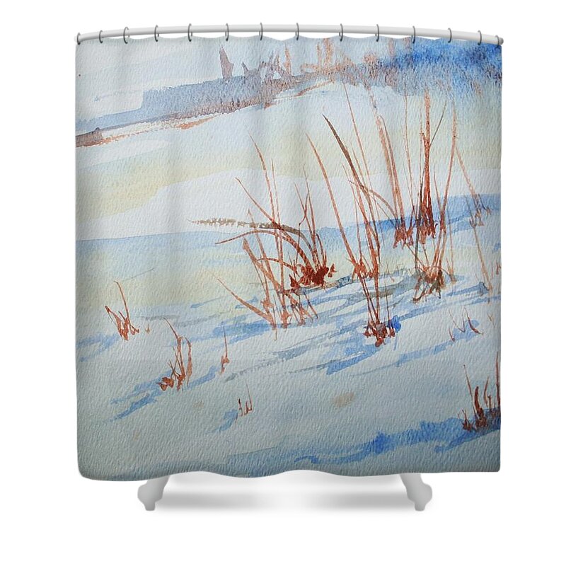 Landscape Paintings Shower Curtain featuring the painting Simple Sketch by Julie Lueders 