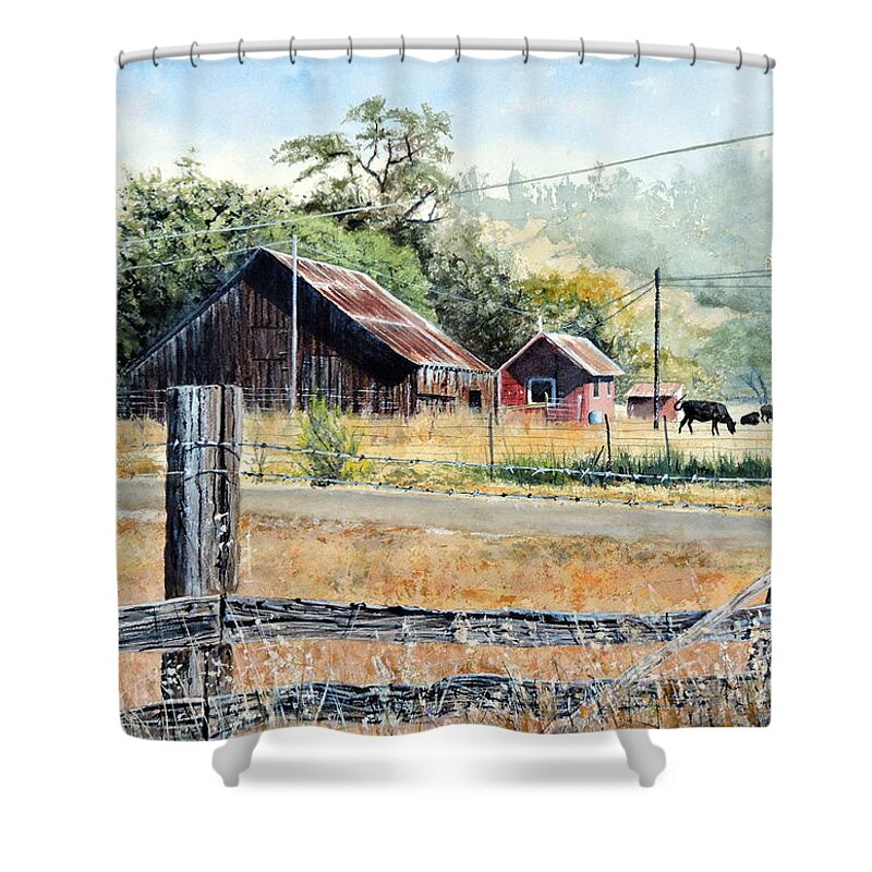  Landscape Shower Curtain featuring the painting Simpler Times by Bill Hudson