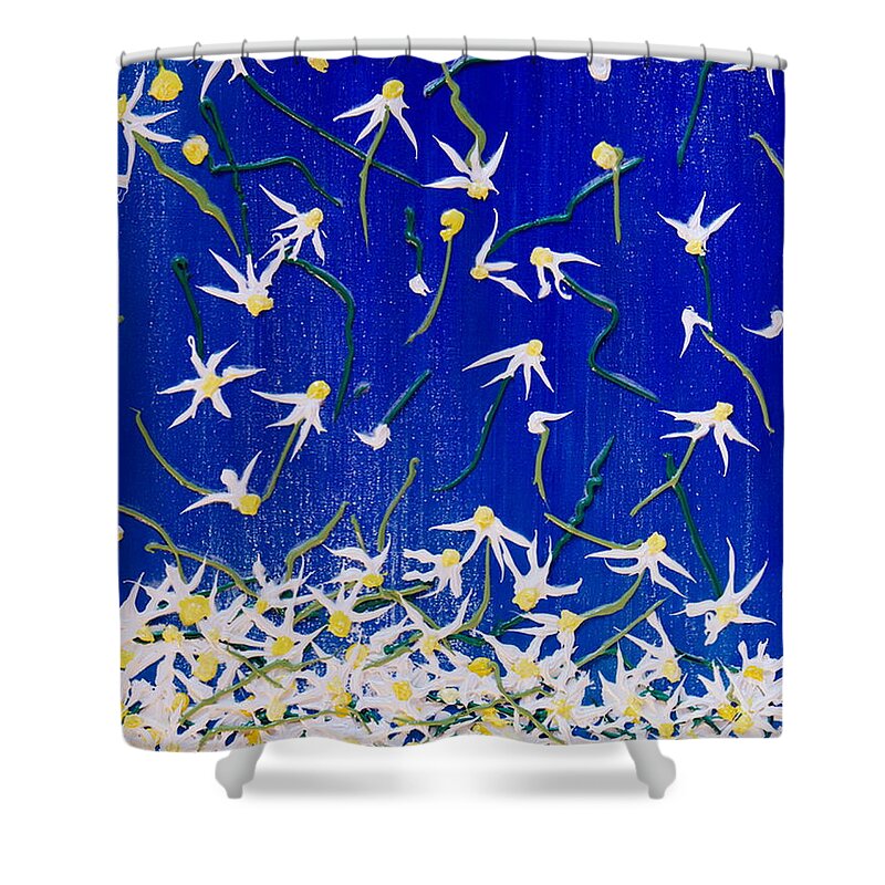 Abstract Shower Curtain featuring the painting Simplicity by Teresa Wegrzyn