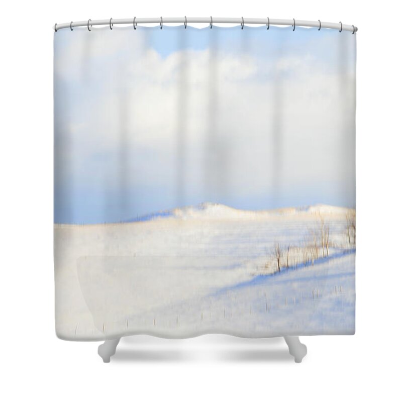 Minimalism Shower Curtain featuring the photograph Simply Snow Landscape by Theresa Tahara