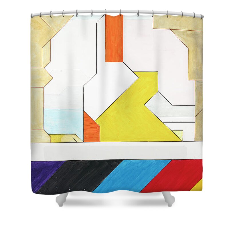 Abstract Shower Curtain featuring the painting Sinfonia della Cena Comunione - Part 3 by Willy Wiedmann