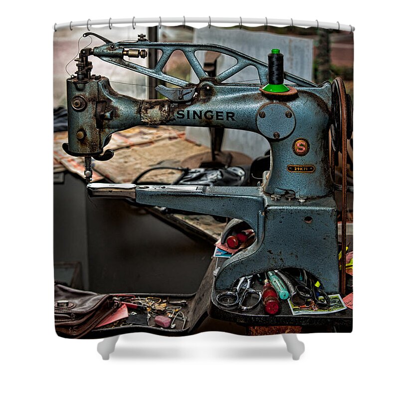 Machine Shower Curtain featuring the photograph Singer 29K71 by Christopher Holmes