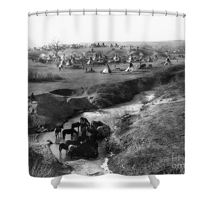 1891 Shower Curtain featuring the photograph Sioux Native Americans, 1891 by Granger