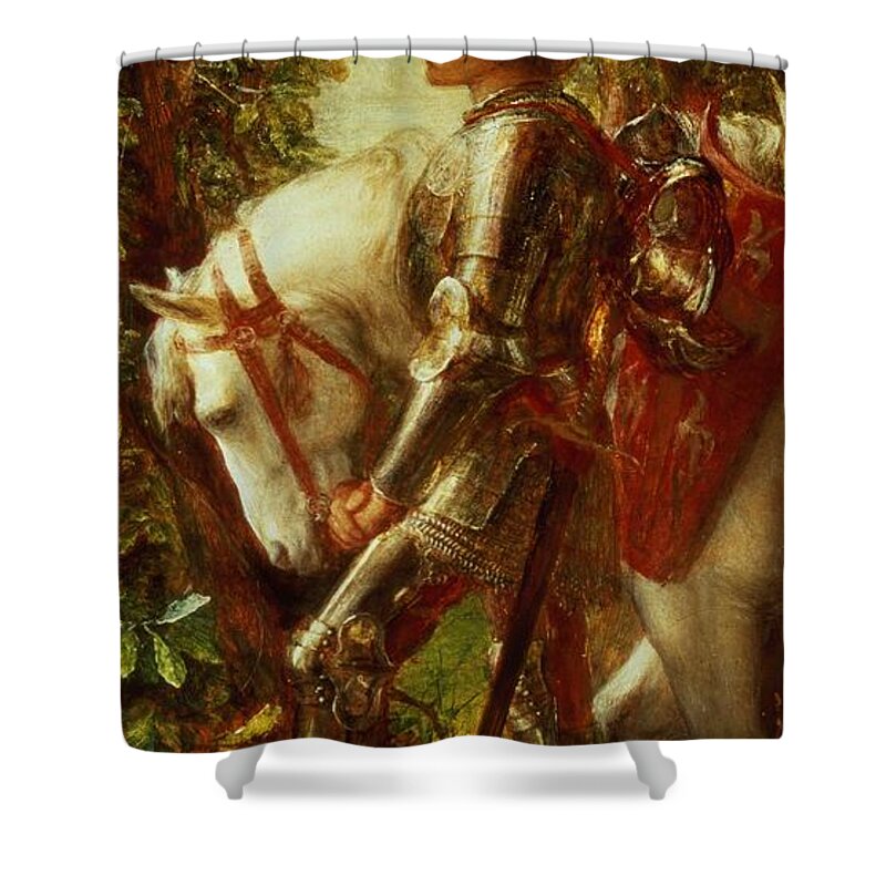 Arthur Shower Curtain featuring the painting Sir Galahad by George Frederic Watts