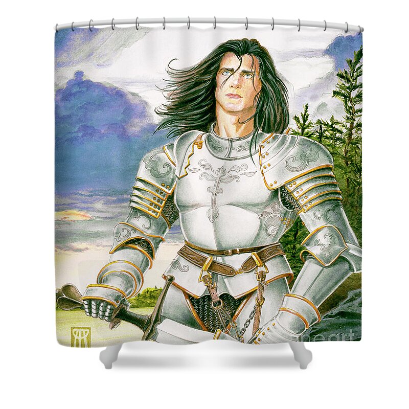 Swords Shower Curtain featuring the painting Sir Lancelot by Melissa A Benson