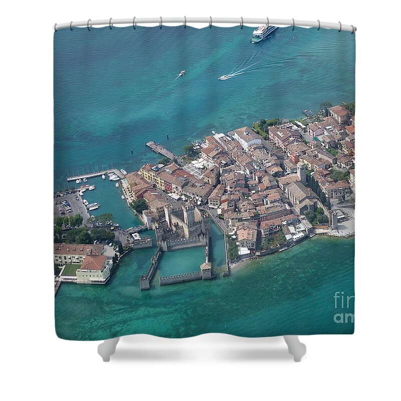 Garda Shower Curtain featuring the photograph Sirmione's Castle by Riccardo Mottola