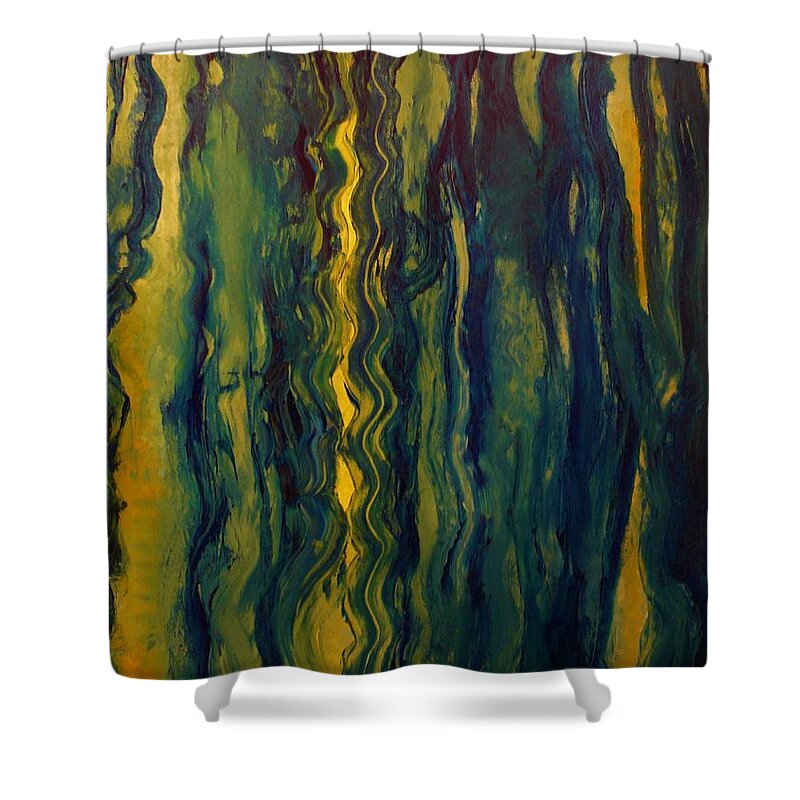 A-fine-art-painting-abstract Shower Curtain featuring the painting Sisterhood by Catalina Walker
