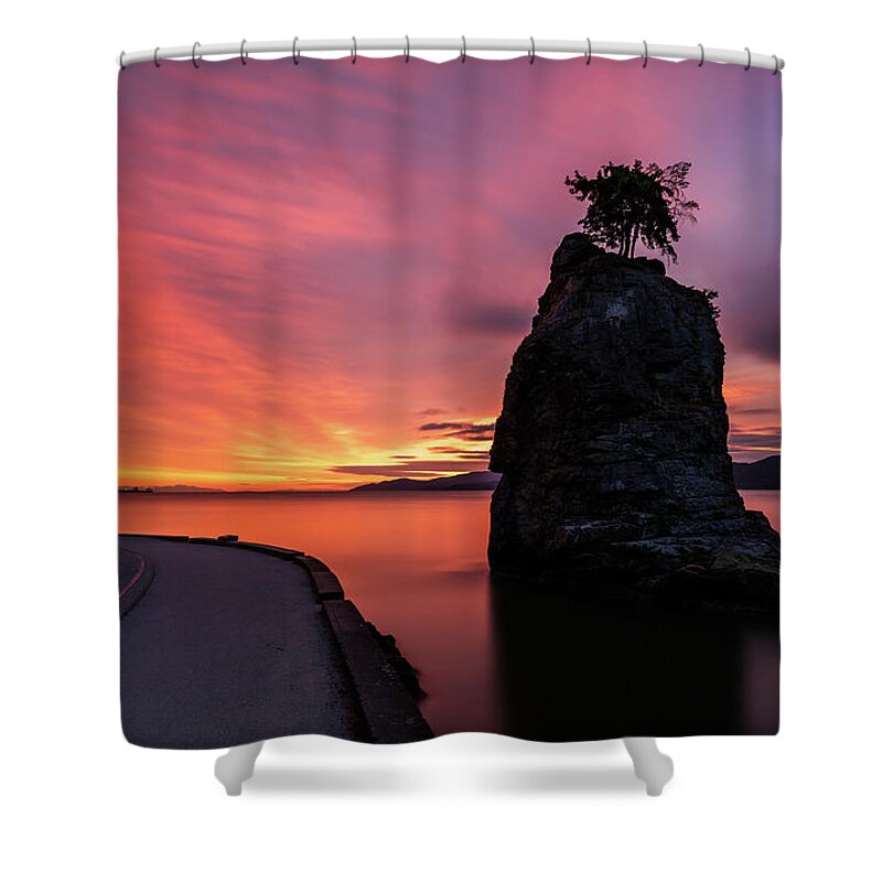 Vancouver Shower Curtain featuring the photograph Siwash Rock Along the Sea Wall by Pierre Leclerc Photography