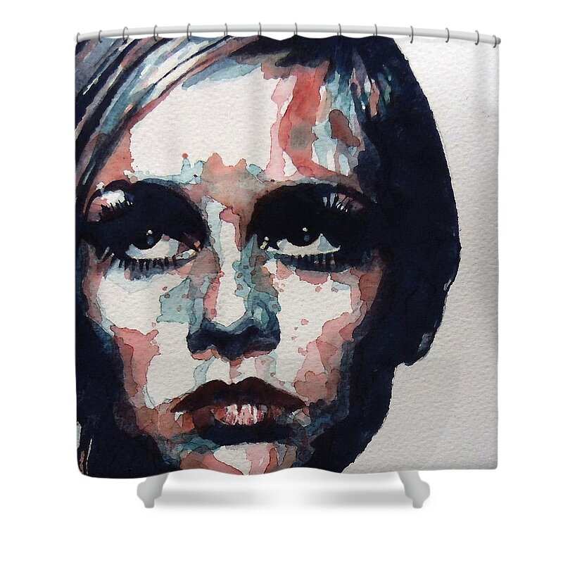 Twiggy Shower Curtain featuring the painting Sixties Sixties Sixties Twiggy by Paul Lovering