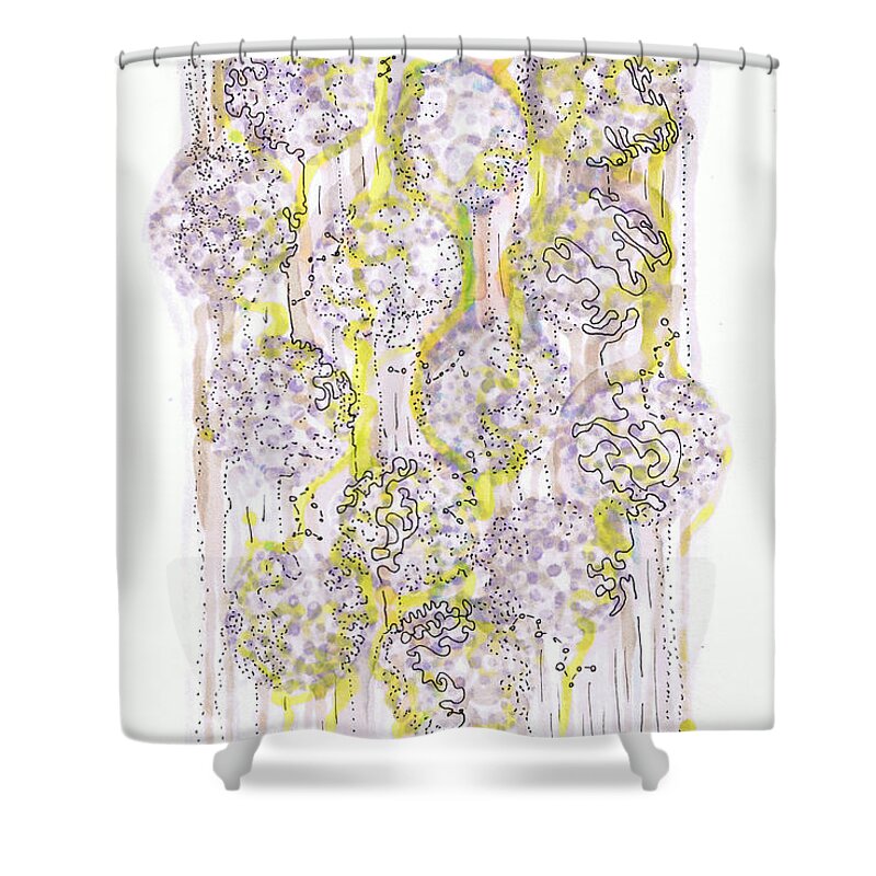Chromatography Shower Curtain featuring the drawing Size Exclusion Chromatography by Regina Valluzzi