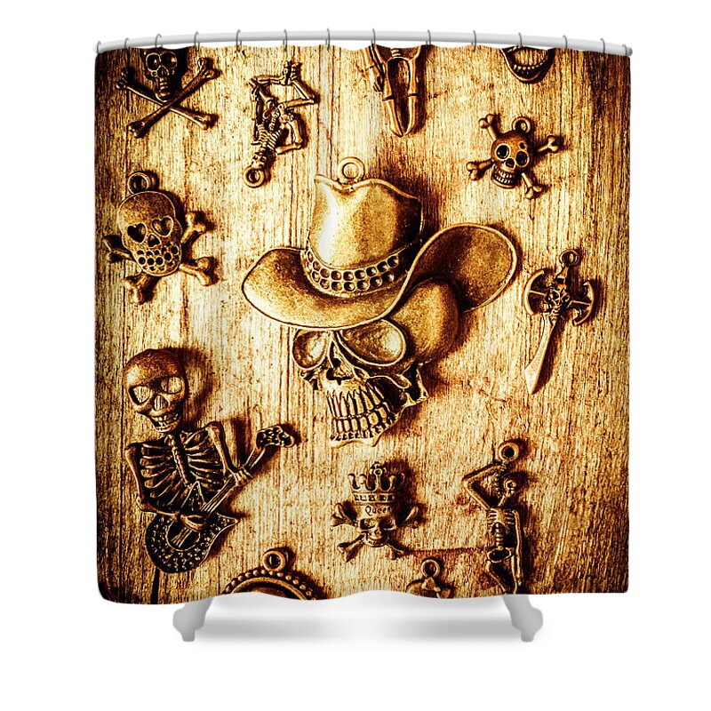 Skeleton Shower Curtain featuring the photograph Skeleton pendant party by Jorgo Photography