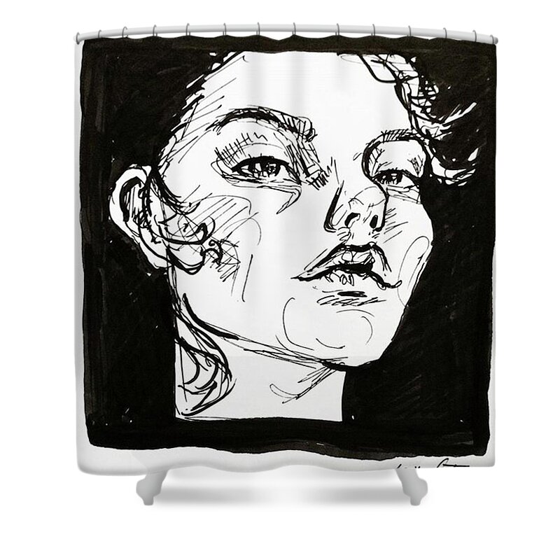 Inkdrawing Shower Curtain featuring the drawing Sketchbook Scribbles by Faithc Original Artwork