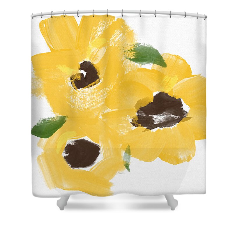 Sunflowers Shower Curtain featuring the painting Sketchbook Sunflowers- Art by Linda Woods by Linda Woods
