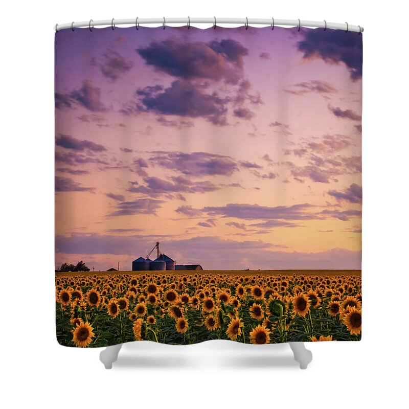 Colorado Shower Curtain featuring the photograph Skies Above The Sunflower Farm by John De Bord