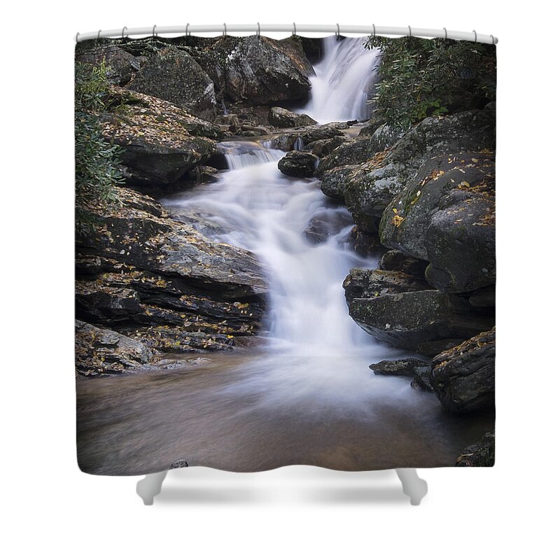 Waterfall Shower Curtain featuring the photograph Skinny Dip Falls - Blue Ridge Mountains by Paul Schreiber