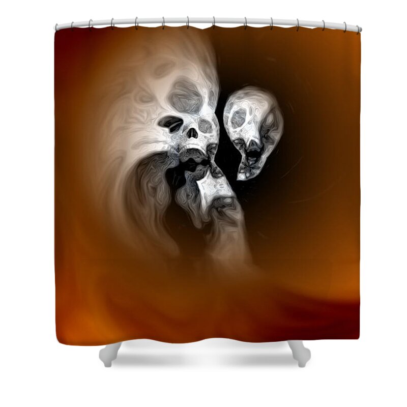 Colors Shower Curtain featuring the painting Skull Scope 2 by Adam Vance
