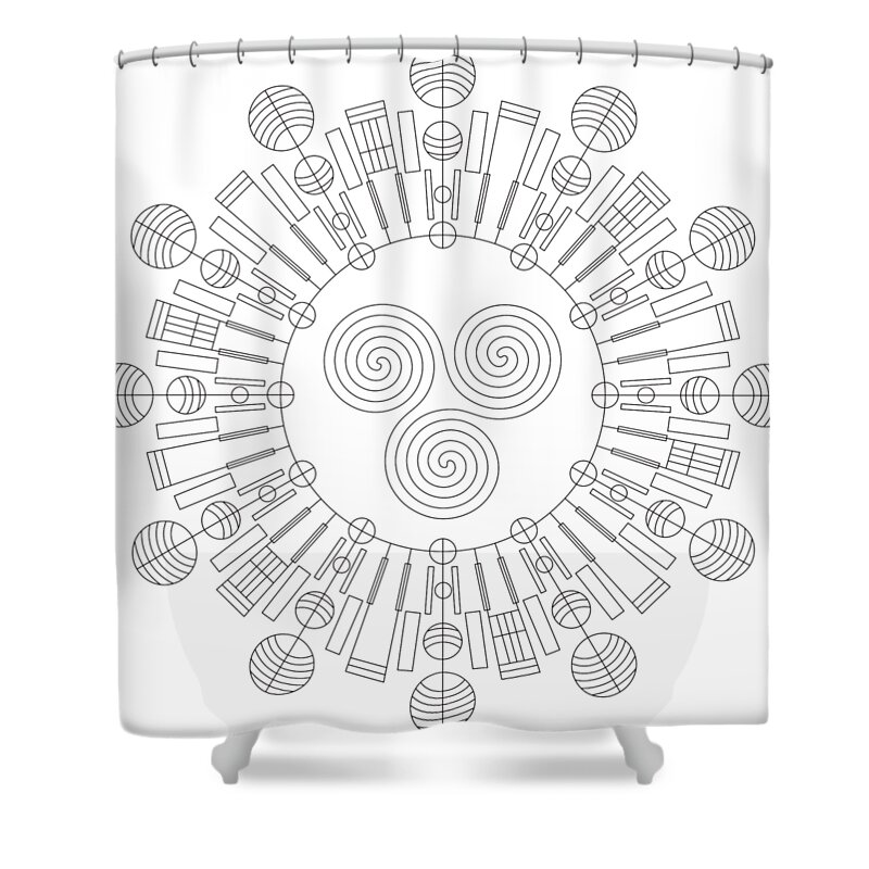Relief Shower Curtain featuring the digital art Sky Chief by DB Artist